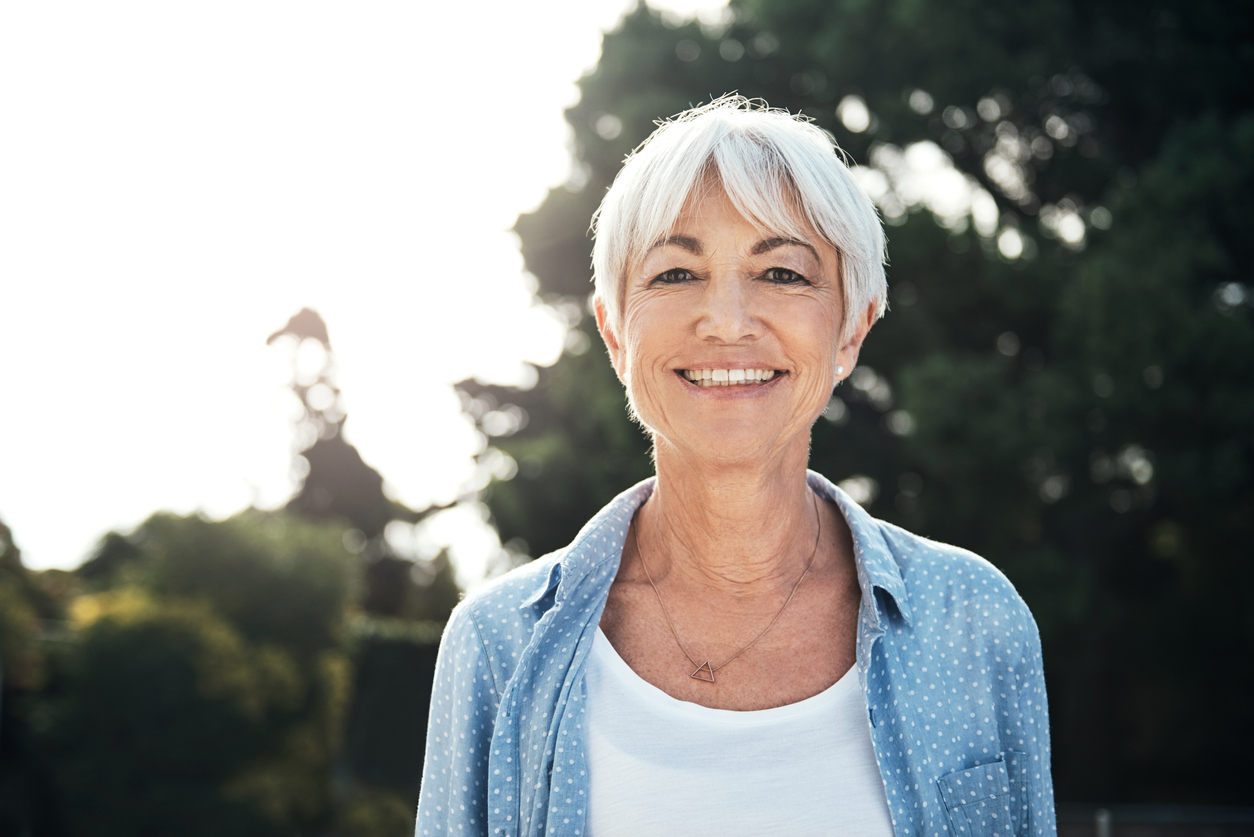 Old woman smiling